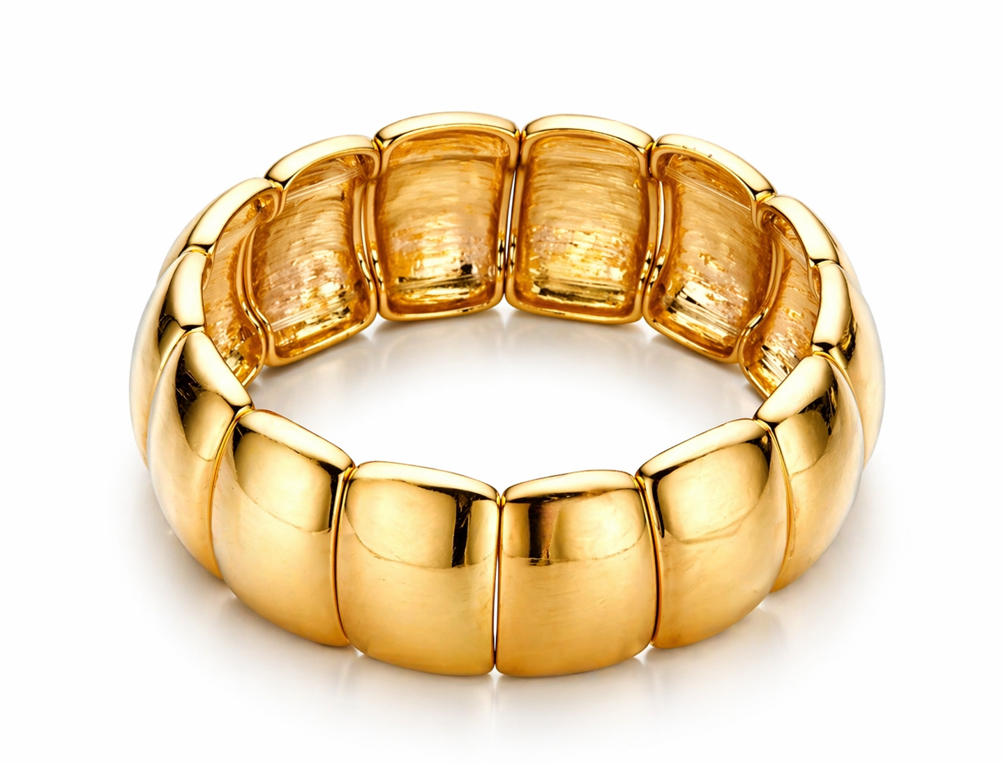 Armband elastisch Mat Used Look Goldfarben modeschmuck Nickelfrei Biba
