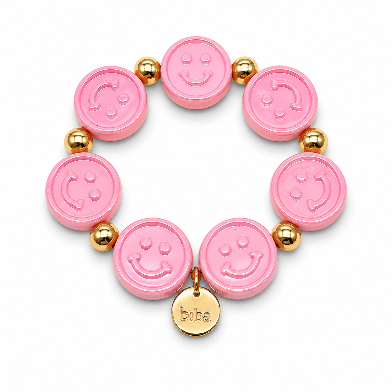 Armband Smiley elastisch bunte Süßigkeiten Candy Biba Rosa Pink Orange Lila