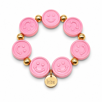 Armband Smiley elastisch bunte Süßigkeiten Candy Biba Rosa Pink Orange Lila