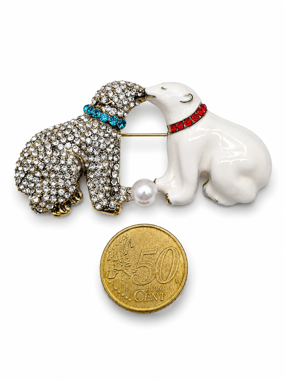Brosche Modeschmuck Eisbär Süßigkeiten Geschenk weiß  Nussknacker weihnachten Winter
