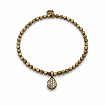 Armband Kupfergold mit Strass-Anhänger Tropfenform Trend Nickelfrei Biba
