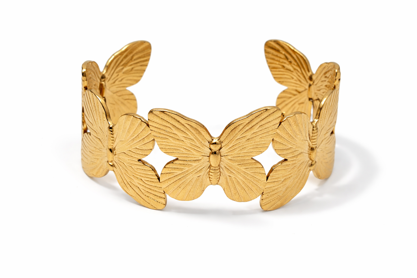 Armband Armreif goldfarben Nickelfrei Herz Schmetterling Cosmos