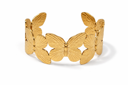 Armband Armreif goldfarben Nickelfrei Herz Schmetterling Cosmos