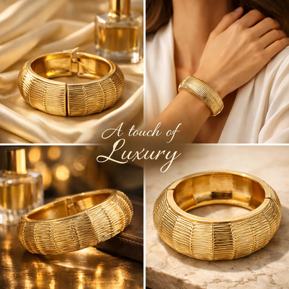 Armband Klapp-Armband in Goldfarben mit Relief trend 2026 Nickelfrei Biba
