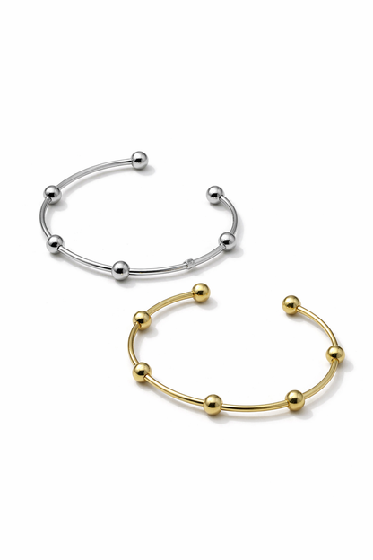 Armreif Silber- Goldfarben nickelfrei Verzierungen elegant Trend Cosmos