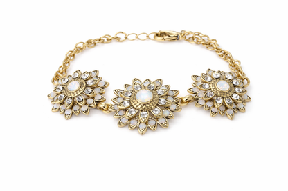 Armband Blossom Bijoux Kristall Strass Armband Schwarz Rot Weiß Statement