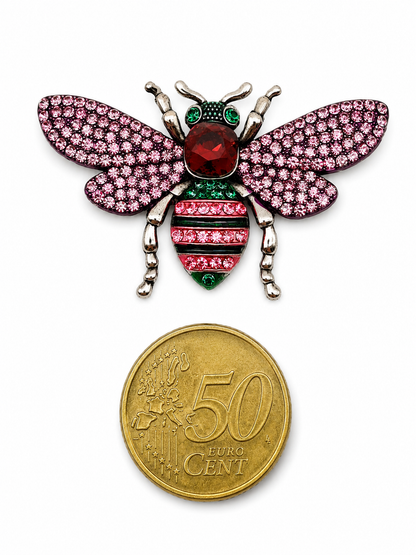 Brosche Pinker Käfer Insekt Garten Blumen Natur Modeschmuck