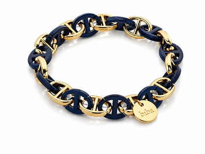 Armband Gliederarmband Goldfarben Graubraun Schwarz Acryl Nickelfrei Biba