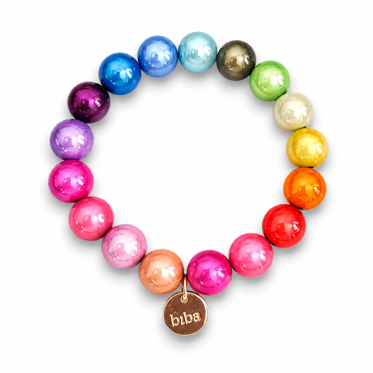 Armband elastisch Space Beads 1,2 Cm verschiedene Farben Biba