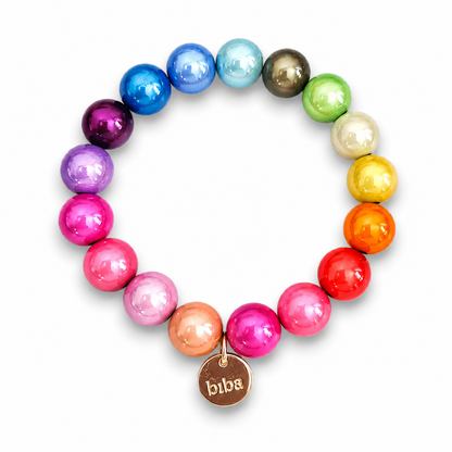 Armband elastisch Space Beads 1,2 Cm verschiedene Farben Biba