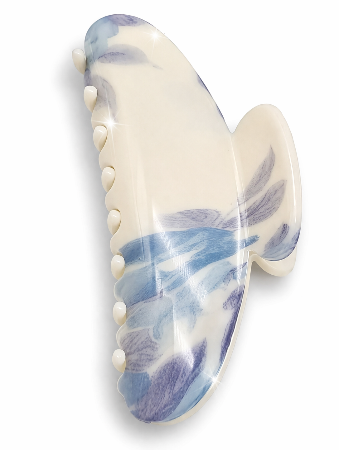 Haarklammer Haarspange Haarschmuck creme Jeansblau oval rechteckig Yehwang