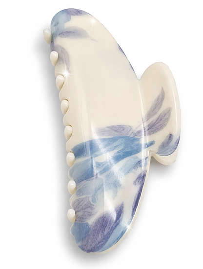 Haarklammer Haarspange Haarschmuck creme Jeansblau oval rechteckig Yehwang
