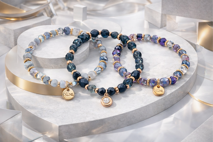 Armband elastisch Crystal Steinchen Grau, Lila- oder Schwarz Trend Sommer Biba
