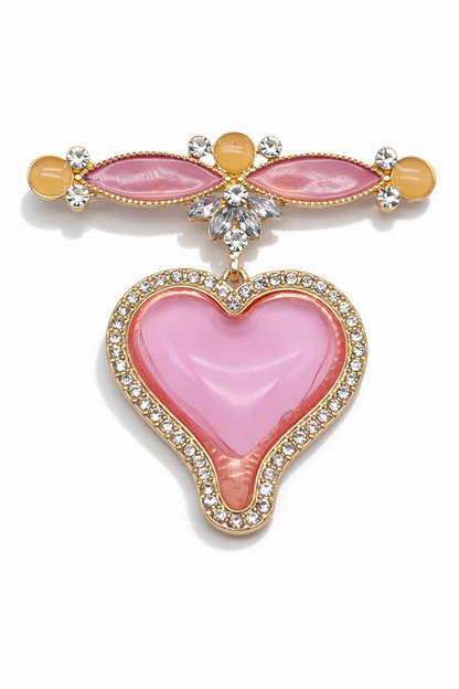 Brosche herz herzen rot rosa liebe sehnsucht romantik zusammen