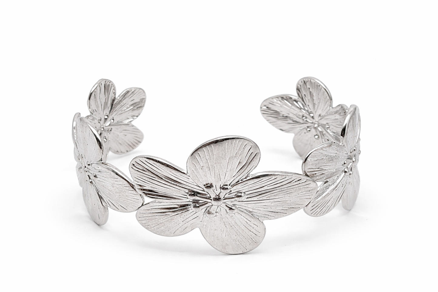 Armreif mit Blumen Motiv Goldfarben Silberfarben Bronze Nickelfrei Cosmos