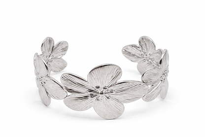 Armreif mit Blumen Motiv Goldfarben Silberfarben Bronze Nickelfrei Cosmos