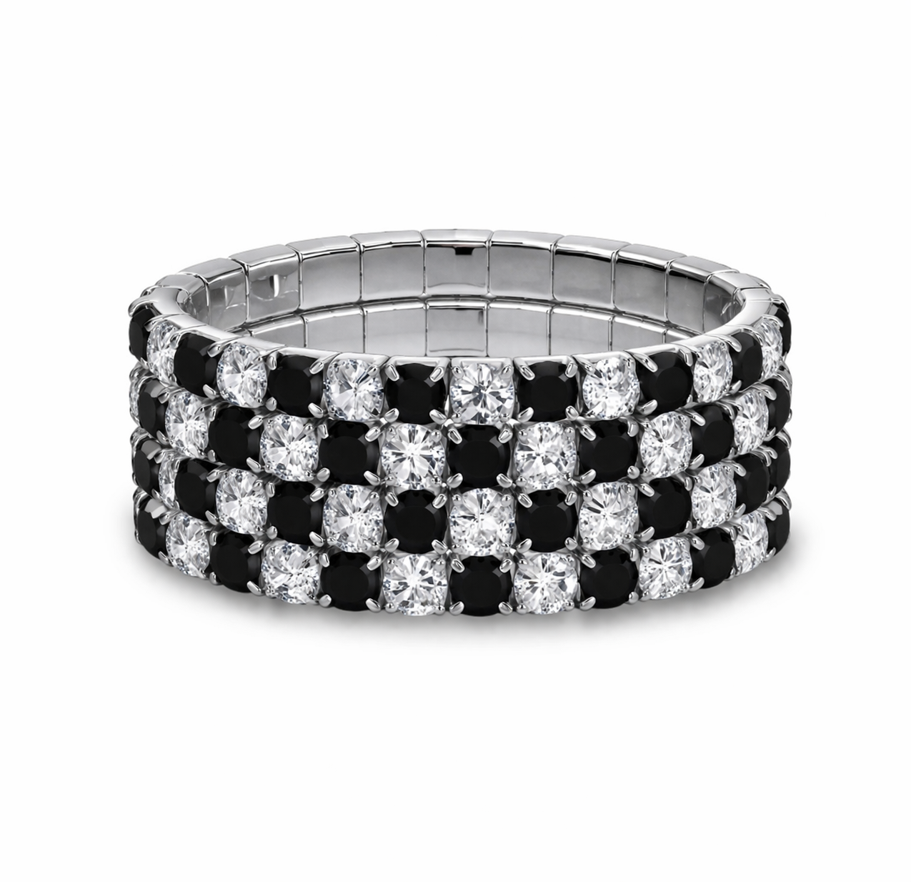 Armband Schwarz Strass Set elastisch Chic Gala Party Nickelfrei Sweet7