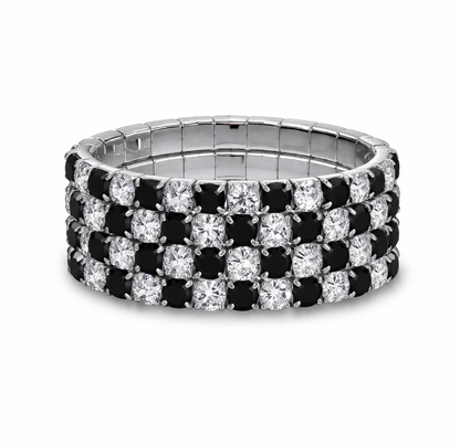 Armband Schwarz Strass Set elastisch Chic Gala Party Nickelfrei Sweet7