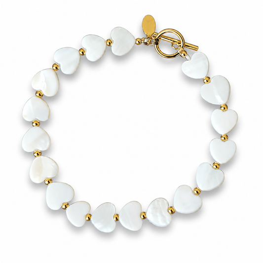 Armband Herzarmband Strandkollektion Weiß gold Muschel Urlaub Strand Yehwang