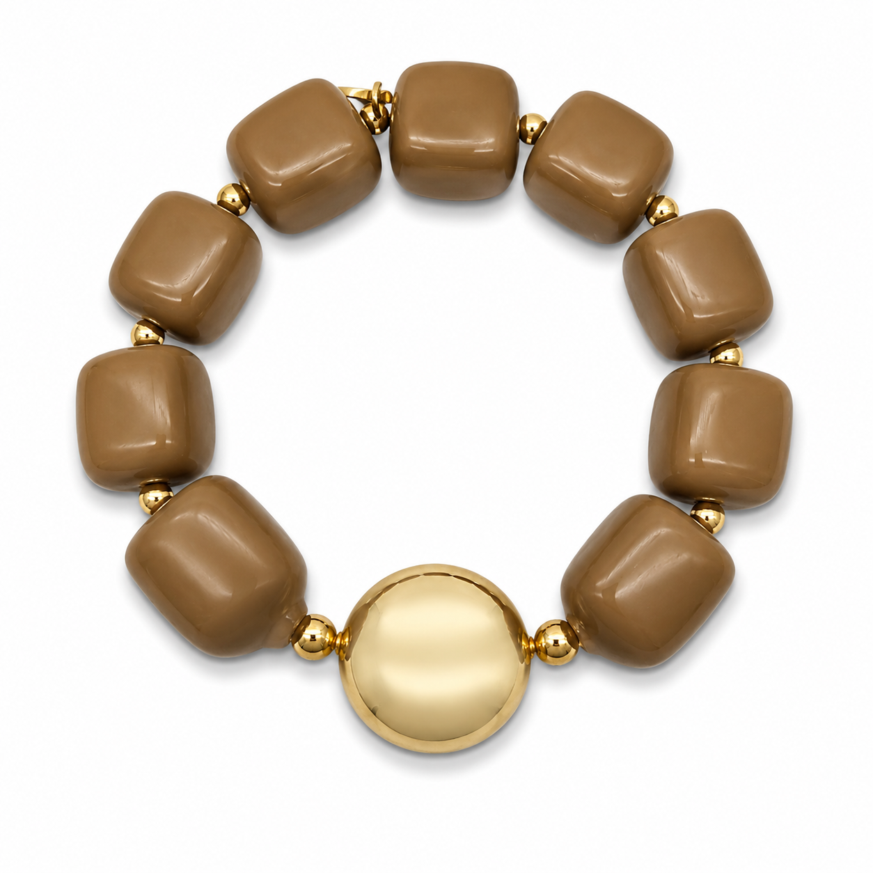 Armband Bricks Toffee Lila Oder Lavendel Goldfarben Elastisch