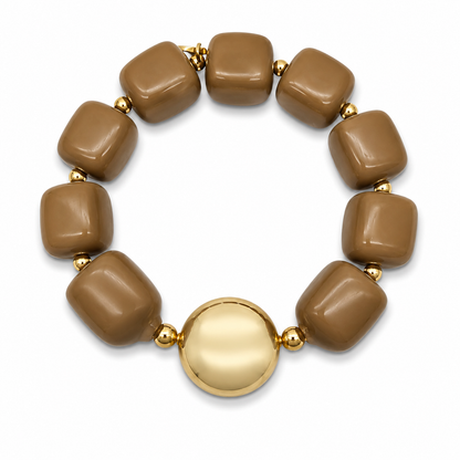 Armband Bricks Toffee Lila Oder Lavendel Goldfarben Elastisch