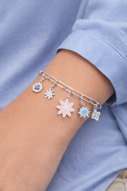 Armband Bettelarmband Charm-Armband Bloom & Blink Blume Nickelfrei Yehwang