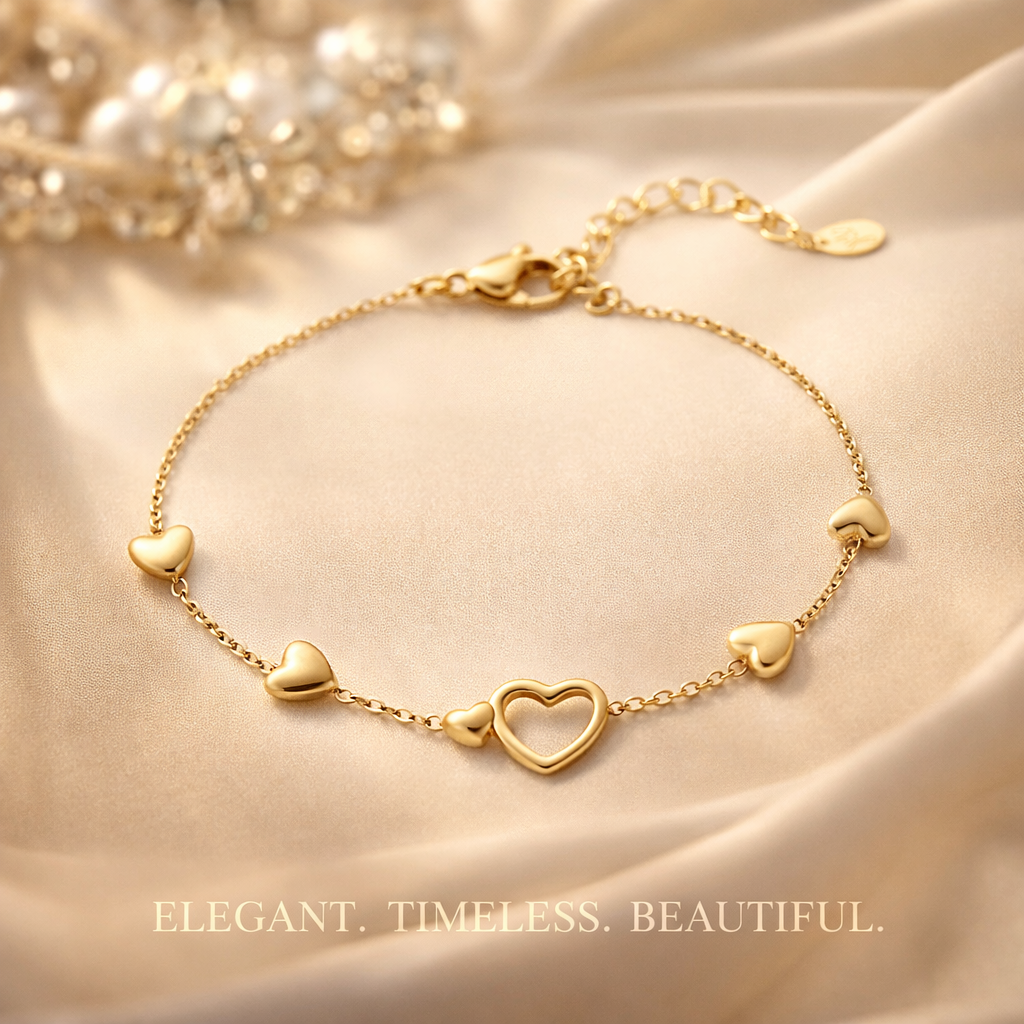 Armband „All you need is love“ Filigran Herzchen Liebe Romantik Nickelfrei Yehwang