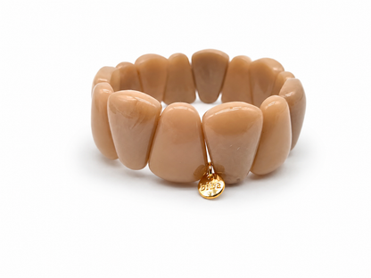 Armband Aryrl Beans in Dreieckig Oval Beige Creme Biba
