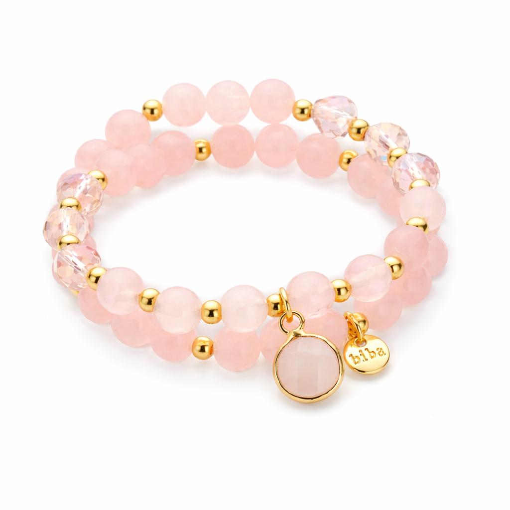 Armband Doppel-Armband Hellrosa Urlaub Strand Party Freizeit Biba