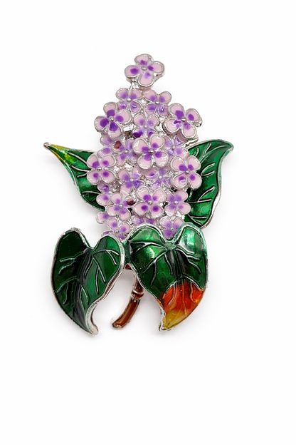Brosche Edelflieder Flieder Rosa Lila Blumen Blüte Modeschmuck
