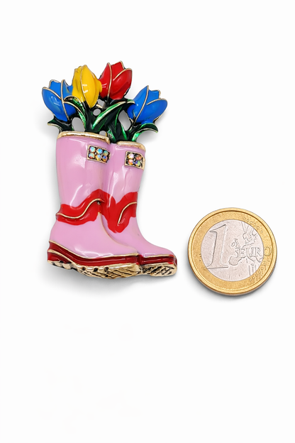 Brosche Blumen Tulpen Löwenzahn Hortensie Sonnenblume Bouquet