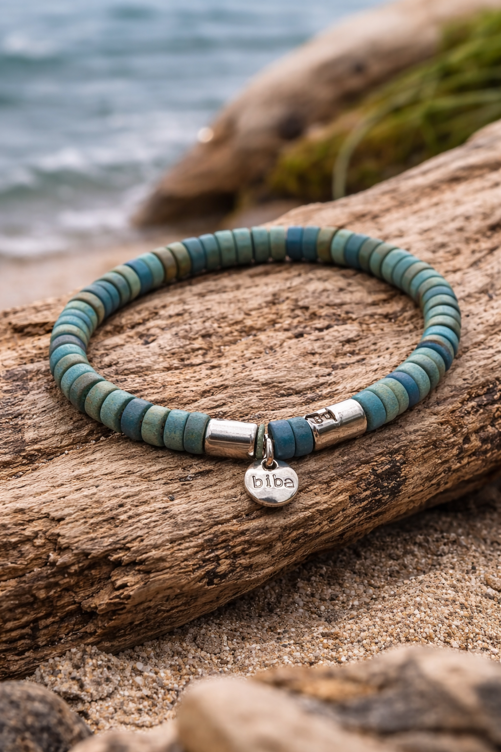 Armband elastisch mit kleine Holzperlen in verschiedene Farben Natur Biba