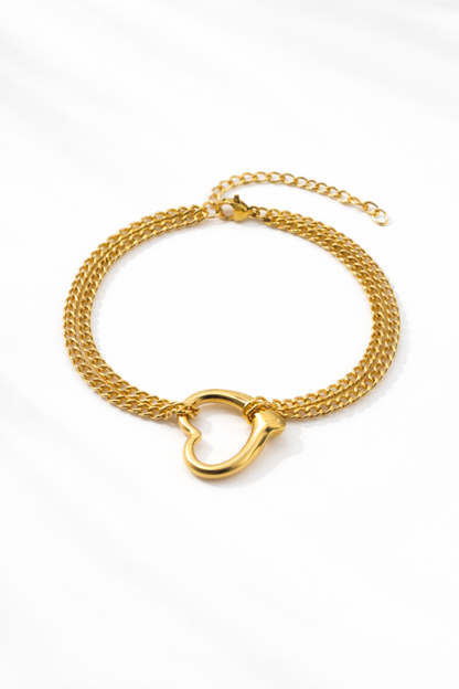 Armband Goldfarbenes Doppelarmband Herz Trend Sommer Liebe 2026 Cosmos