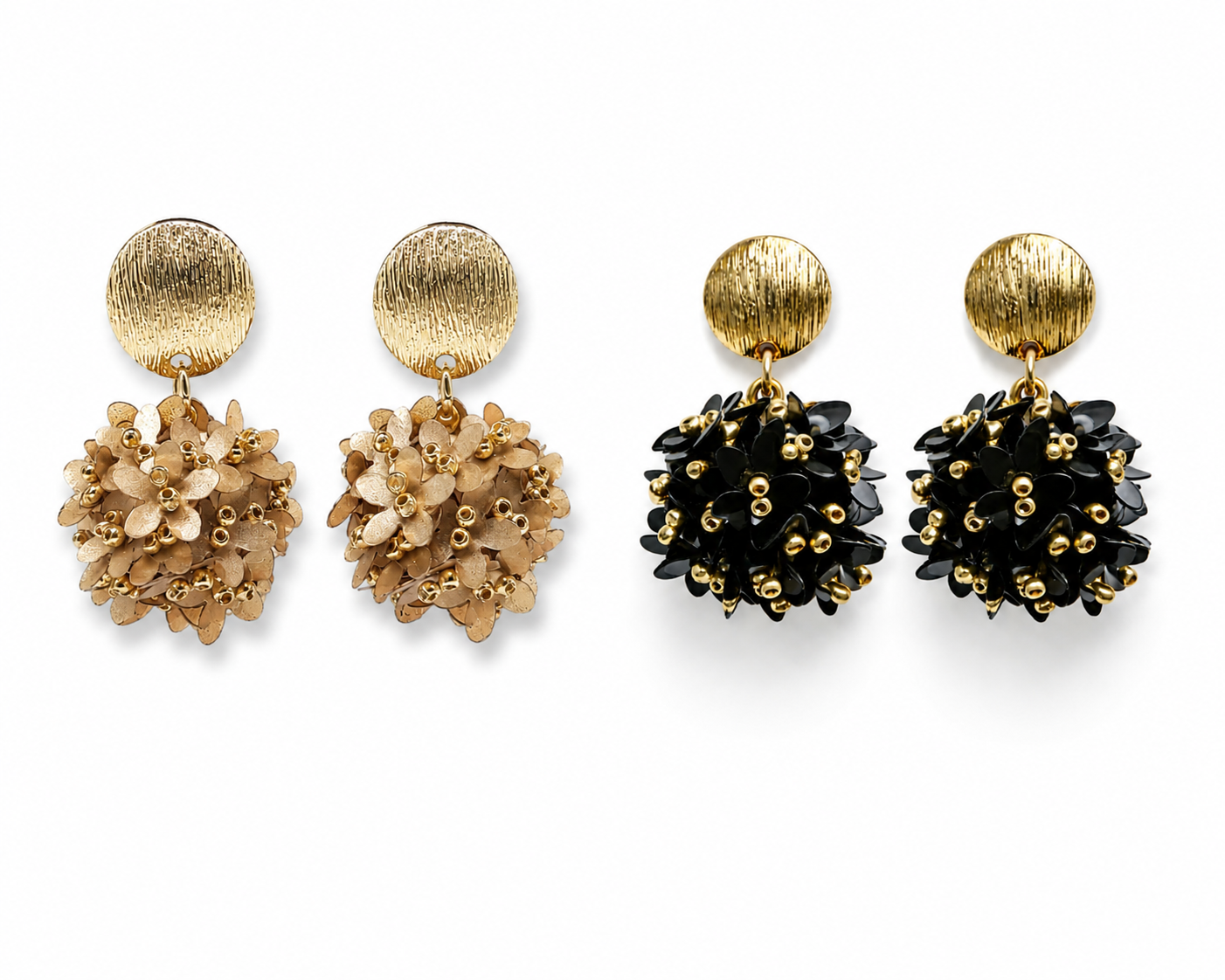 Ohrringe Ohrhänger Biedermeier Black Schwarz Gold nickelfrei Yehwang