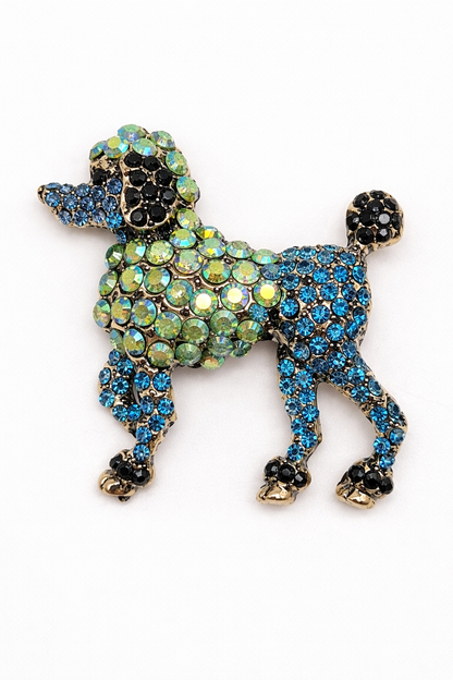 Brosche Königspudel Blau Hund Modeschmuck Tier