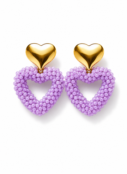 Ohrringe Sweethearts Herz nickelfrei lila hellgrün hellblau rosa Lachs Yehwang