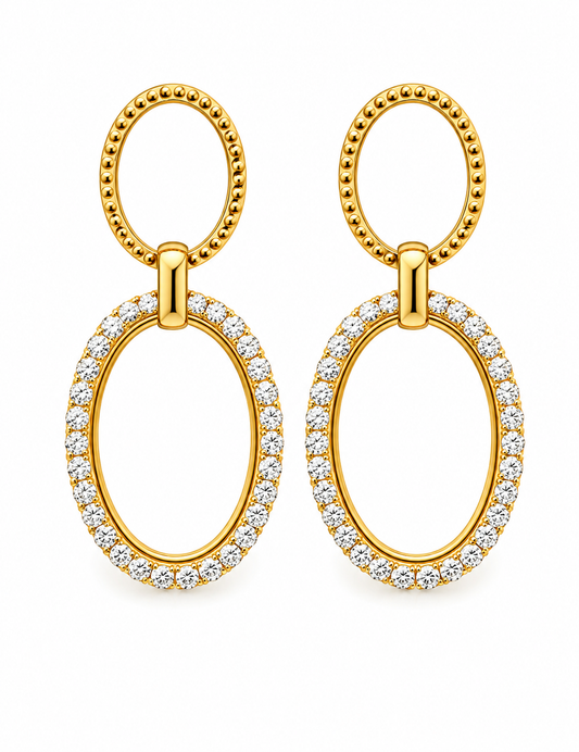 Ohrringe Ovale Strass-Charm Nickelfrei elegant klassisch Ohrhänger Yehwang