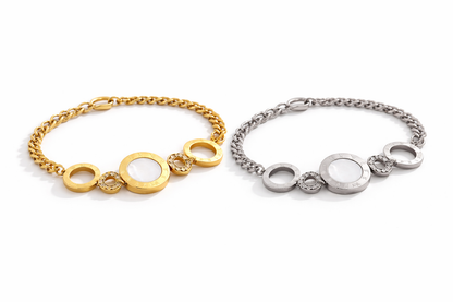 Armband Rundes Perlmutt-Medaillon-Armband  Römische Zahlen Trend Cosmos