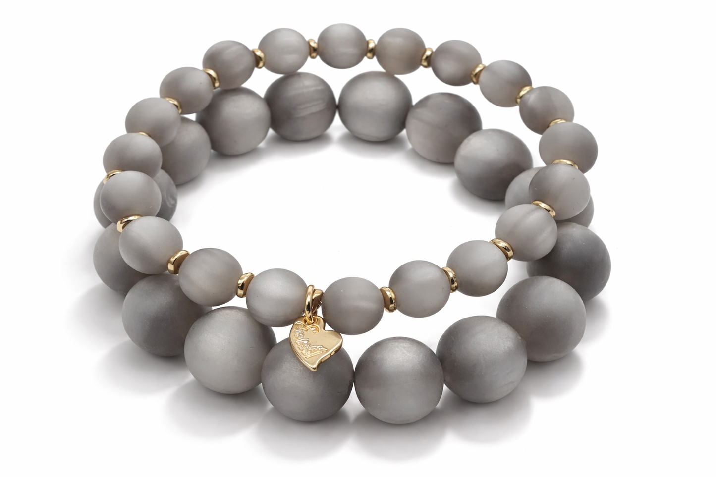 Armband Doppel-Armband nickelfrei Graue Space Beads Modern Elegant Sweet7