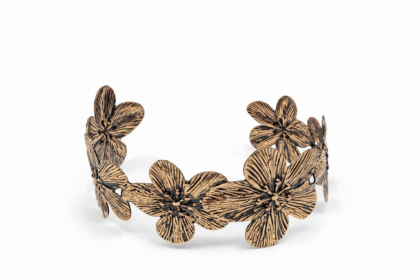 Armreif mit Blumen Motiv Goldfarben Silberfarben Bronze Nickelfrei Cosmos