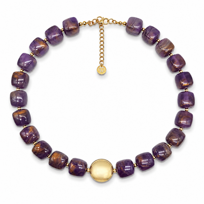 Armband Bricks Toffee Lila Oder Lavendel Goldfarben Elastisch