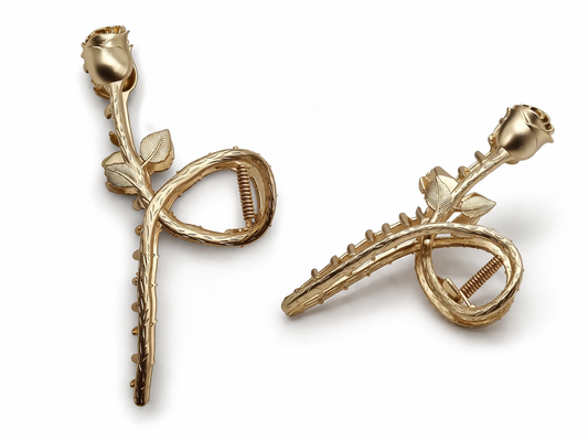 Haarklammer Haarspange Haarschmuck Mattgold Rose "Carmen la Rose" Sweet7