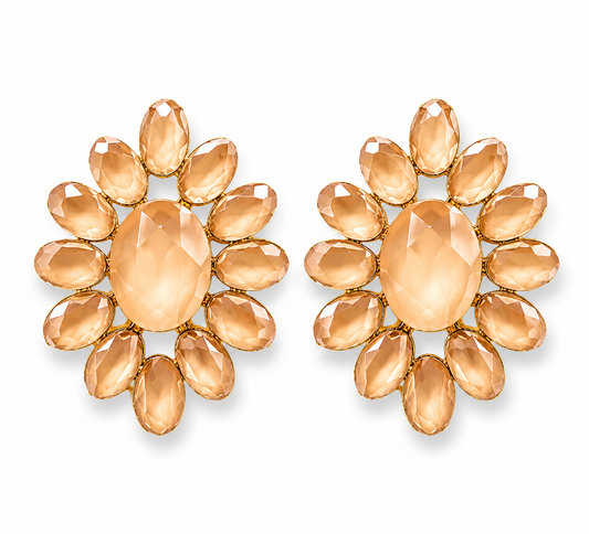 Ohrstecker in Beige Blassrosa in Blumenform Elegant Michelle Bijou