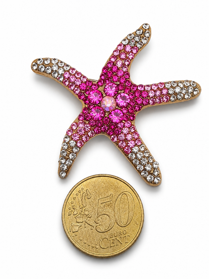 Brosche Ocean Treasures orange Seestern Rosa Blau Bunt Strand Urlaub