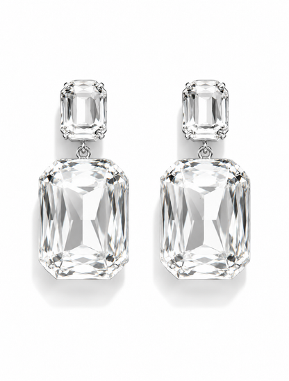 Ohrringe Glasperlen silberne Oval Rechteckig Glasperlen nickelfrei festlich Yehwang