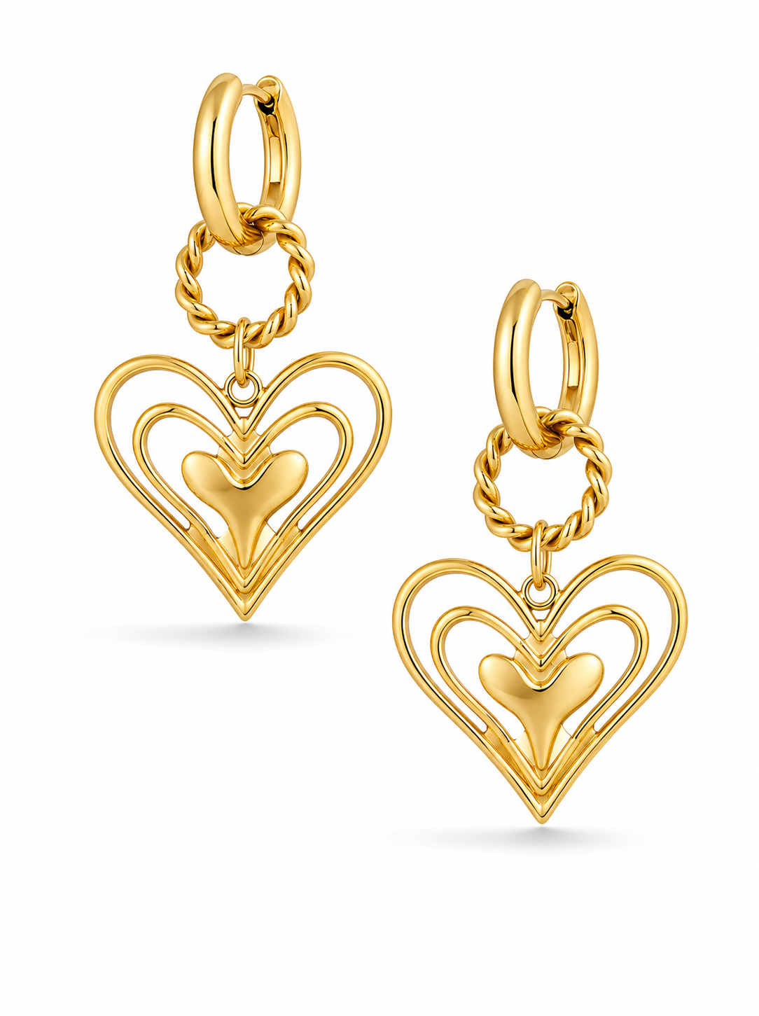 Ohrringe Ohrhänger Silber-Goldfarben nickelfrei liebe Romantik Sommer Yehwang
