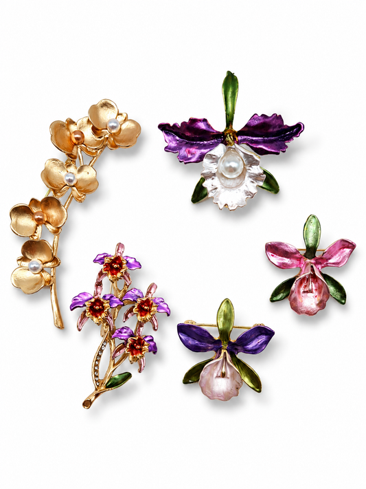 Brosche Orchidee Blumen Tropen Amazonas Anstecknadel Unisex Garten