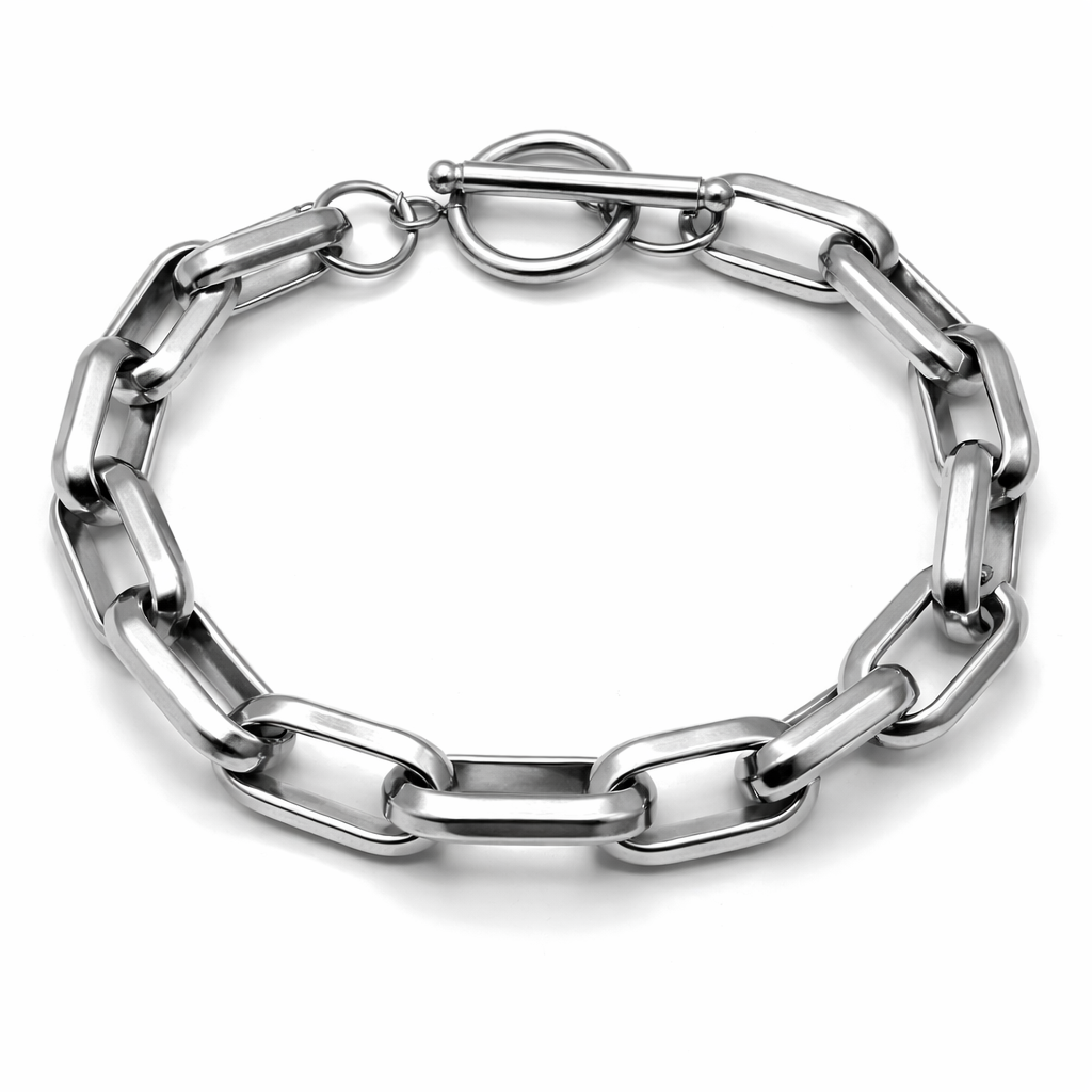 Armband grobe Silberfarbene kette mit Knebelverschluss Unisex Trend Cosmos