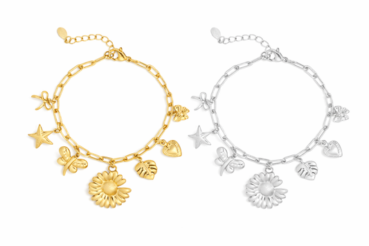 Armband Bettelarmband„Botanical Suprice“ Silber- und Goldfarben Nickelfrei Yehwang
