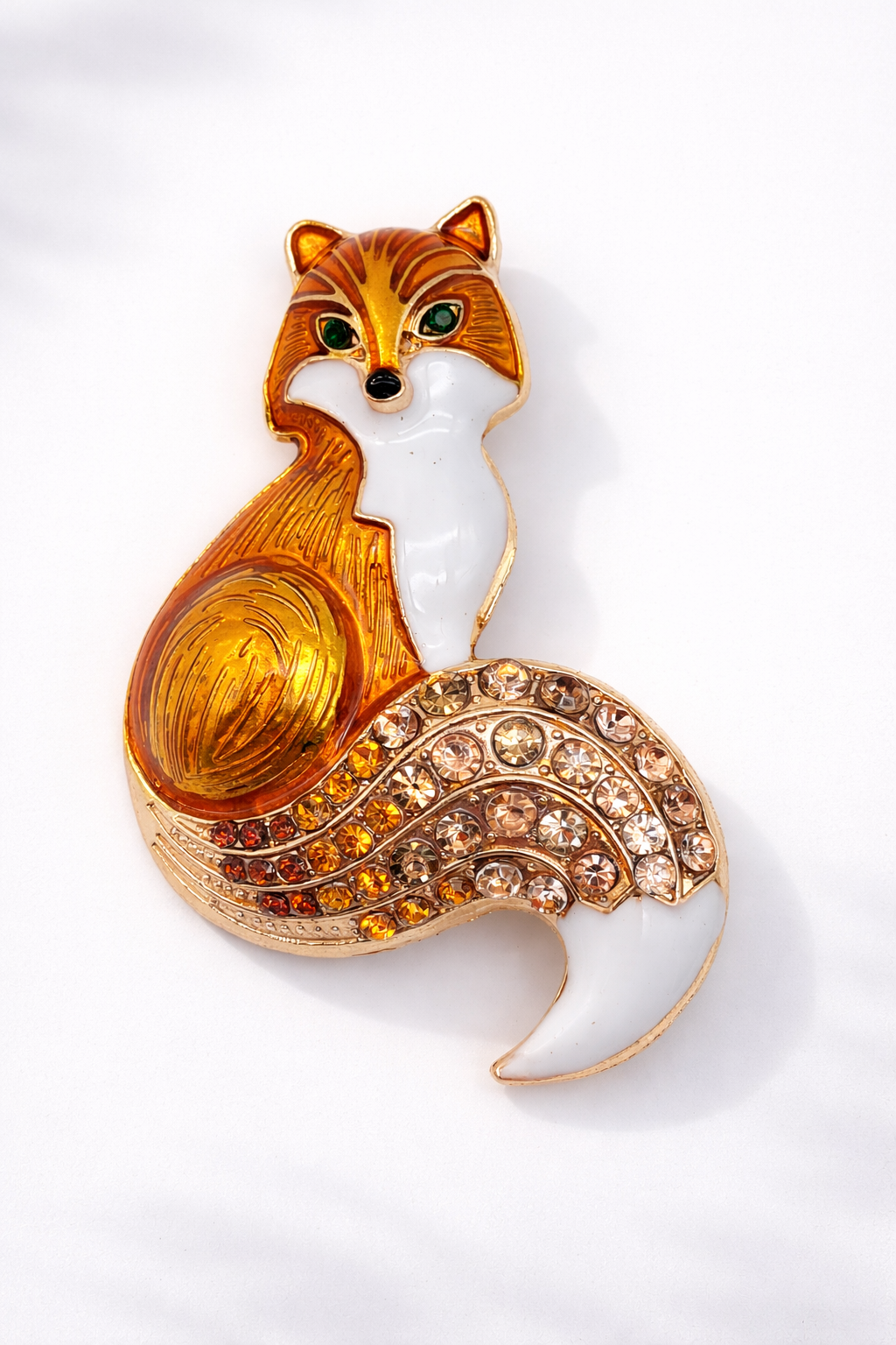 Brosche Schlaui Schlaufuchs Farben Wald Tiere Straß Modeschmuck